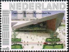 year=2015 ??, Dutch personalized stamp with new Rotterdam central station